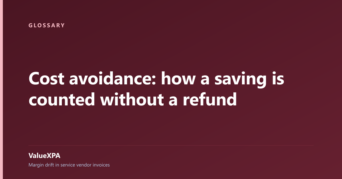 Cost avoidance: how a saving is counted without a refund