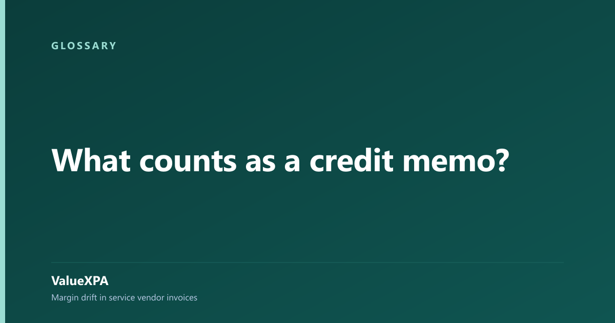 What counts as a credit memo?