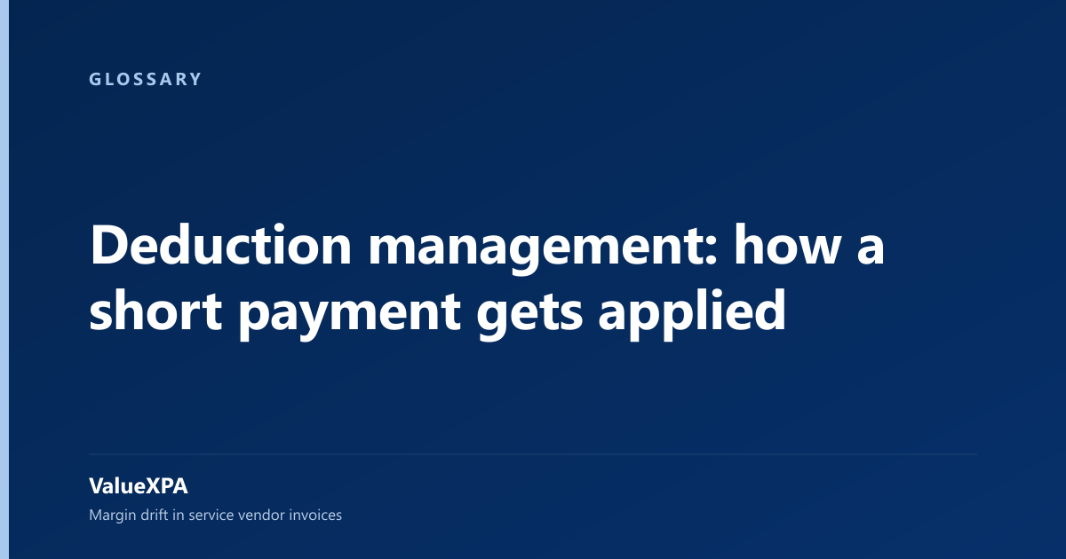 Deduction management: how a short payment gets applied