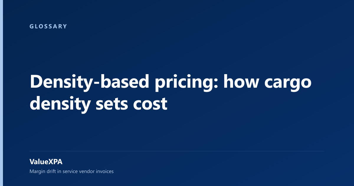 Density-based pricing: how cargo density sets cost