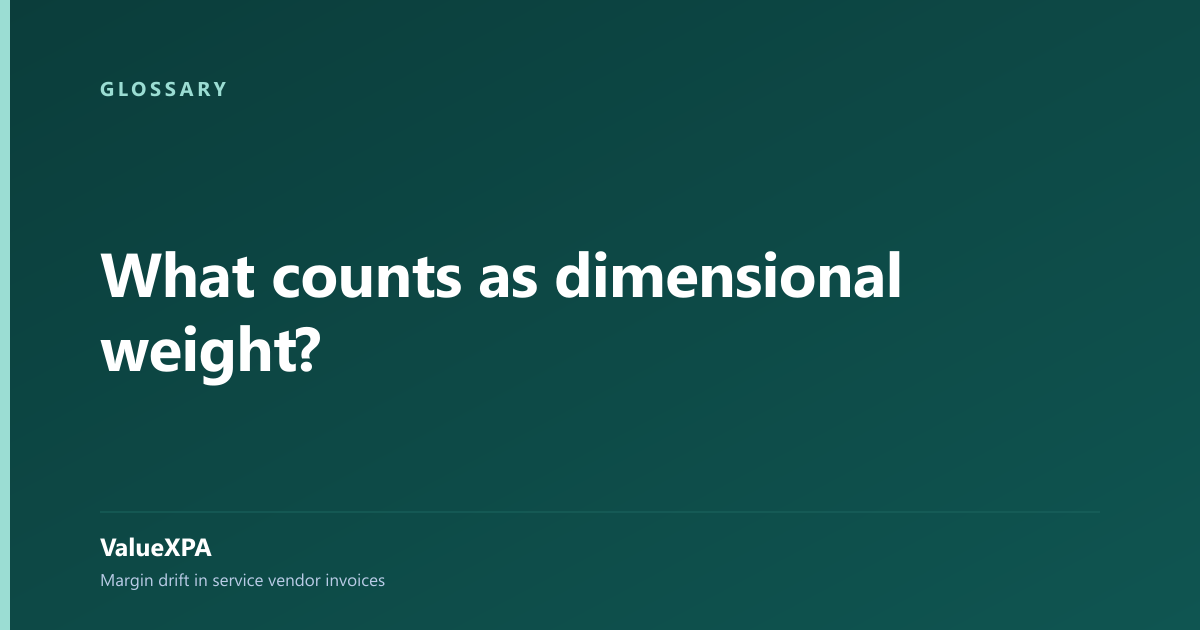 What counts as dimensional weight?