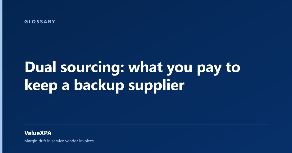 Dual sourcing: what you pay to keep a backup supplier