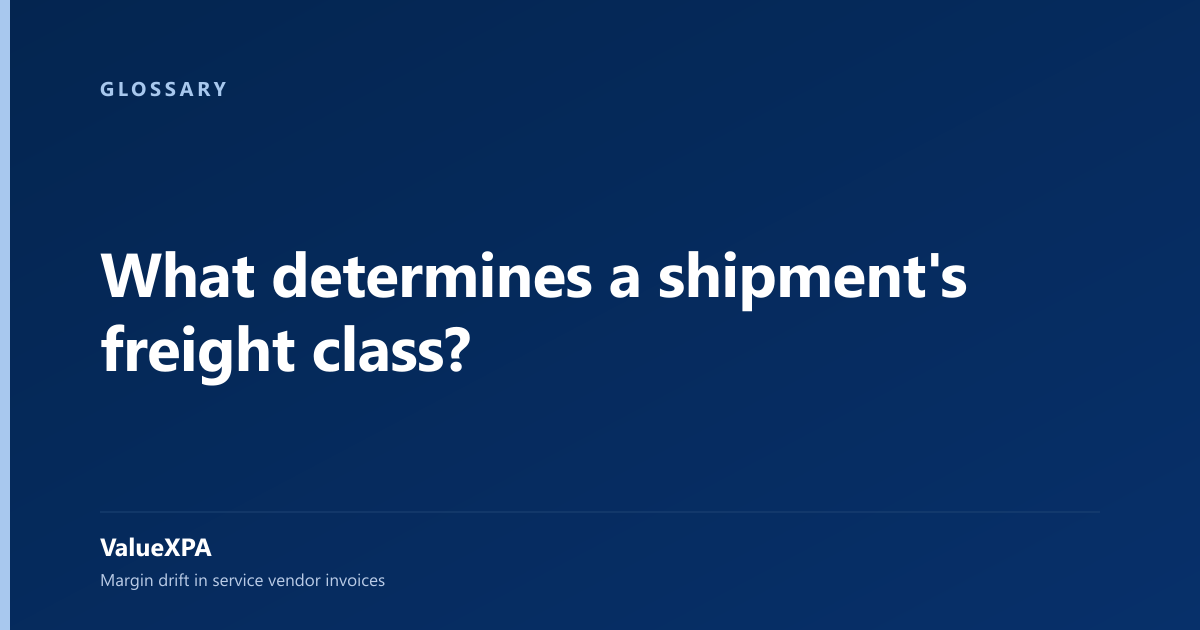 What determines a shipment's freight class?
