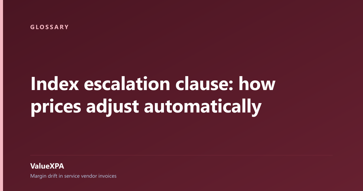Index escalation clause: how prices adjust automatically