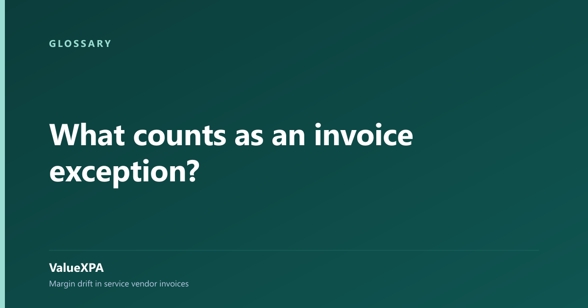 What counts as an invoice exception?