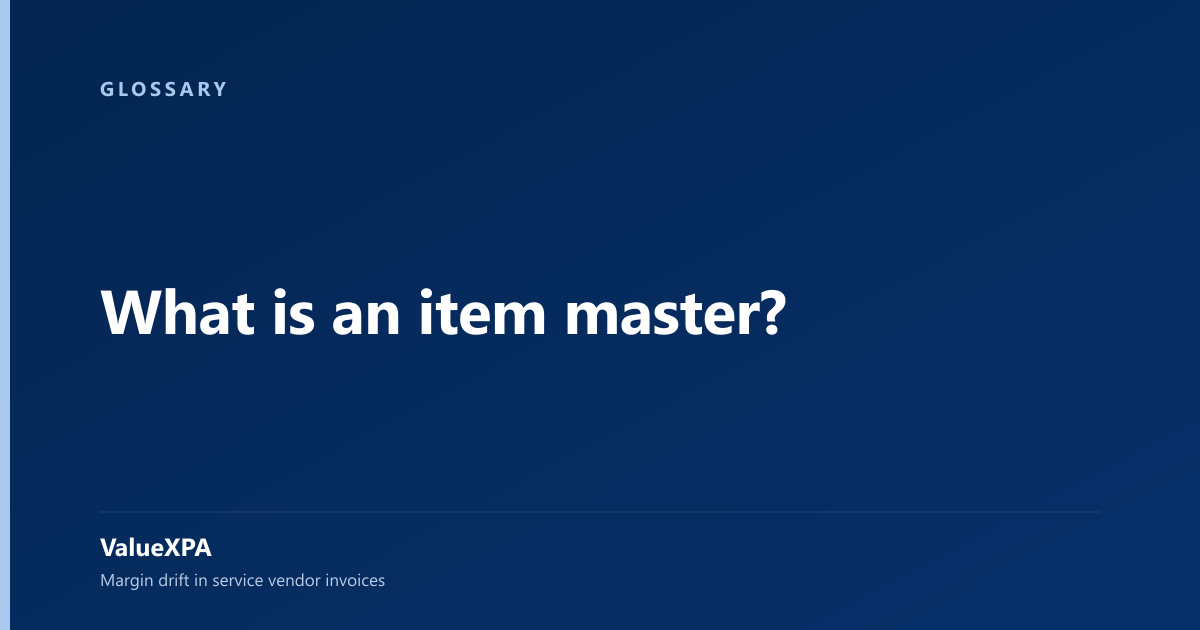 What is an item master?