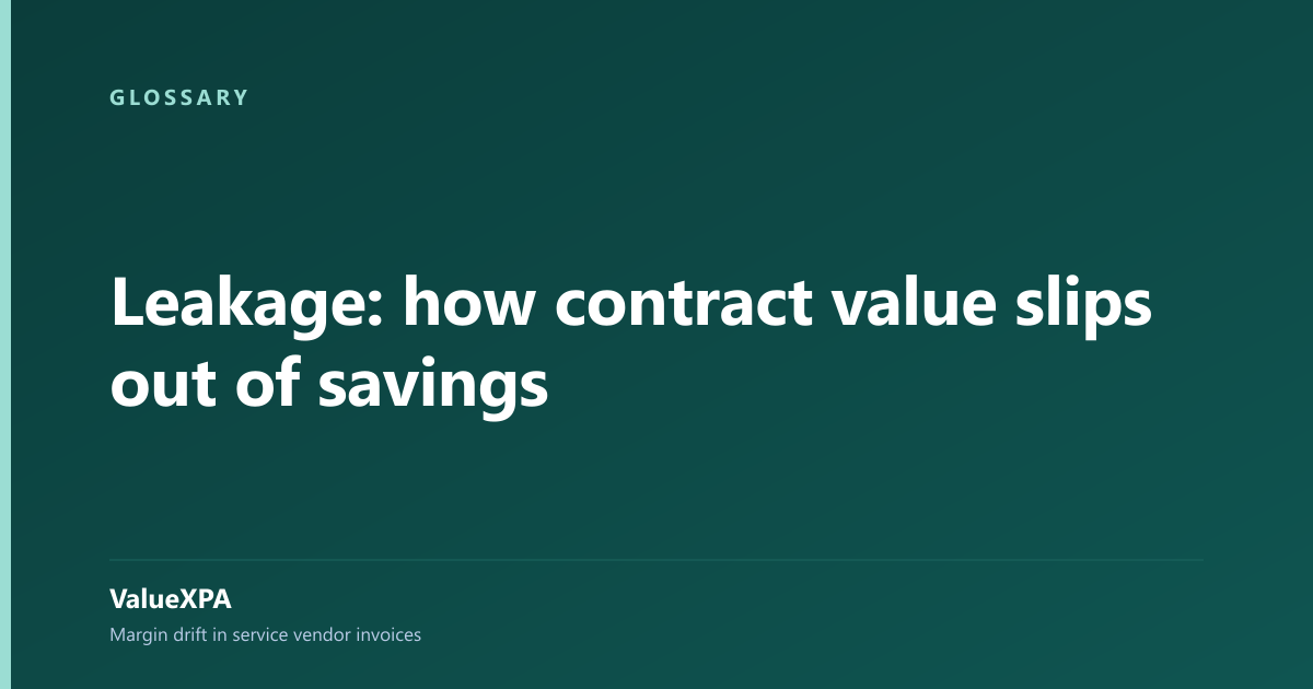 Leakage: how contract value slips out of savings