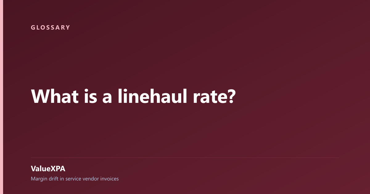 What is a linehaul rate?