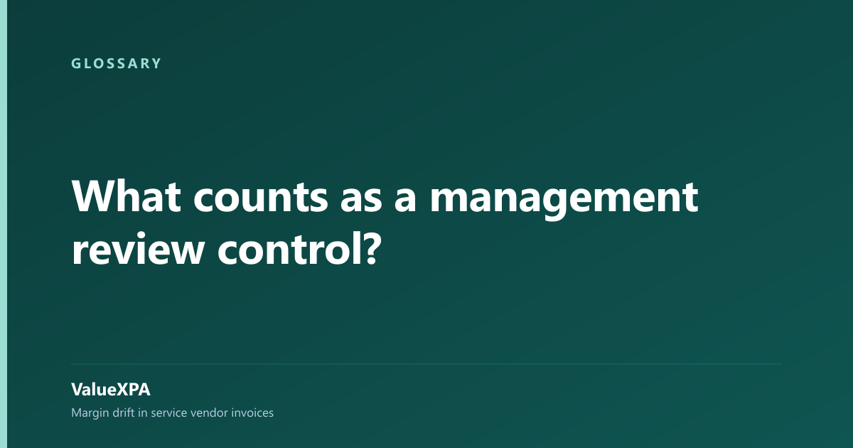 What counts as a management review control?