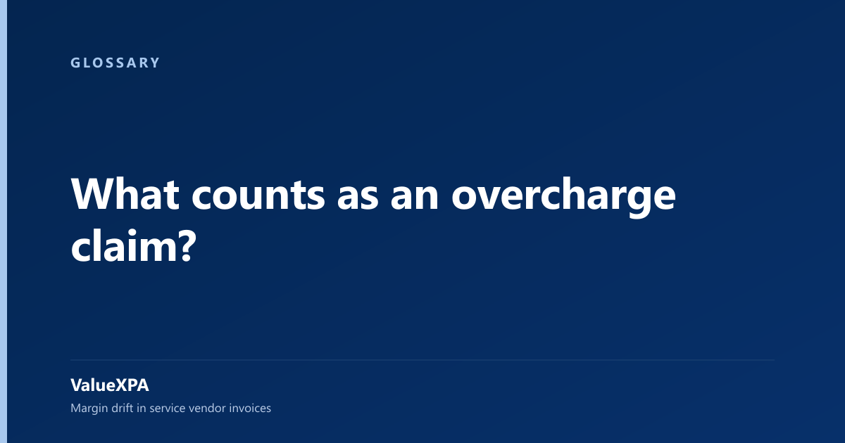 What counts as an overcharge claim?