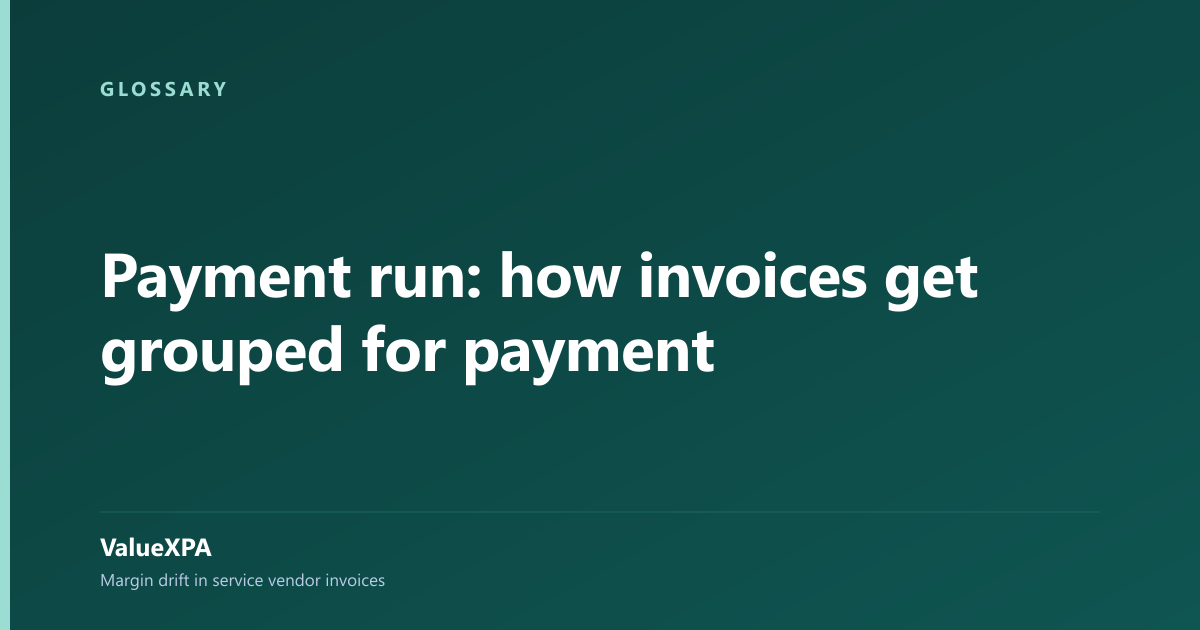 Payment run: how invoices get grouped for payment