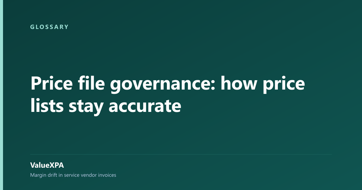 Price file governance: how price lists stay accurate