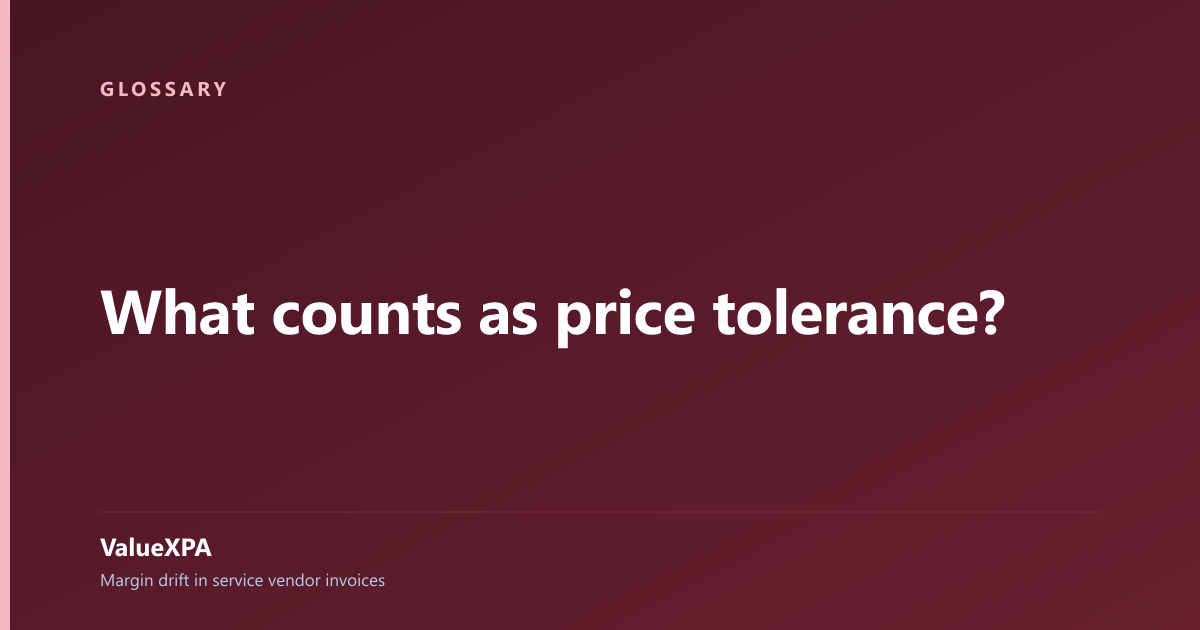What counts as price tolerance?