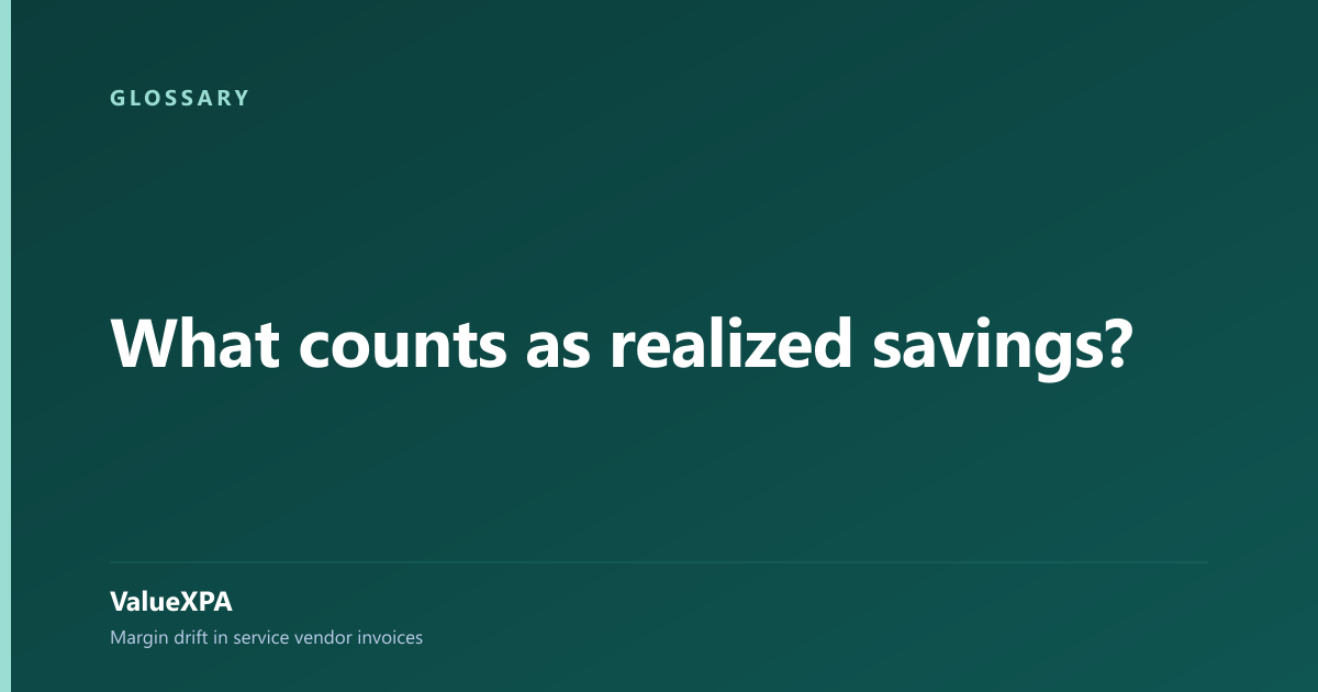 What counts as realized savings?