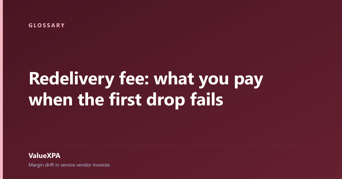 Redelivery fee: what you pay when the first drop fails