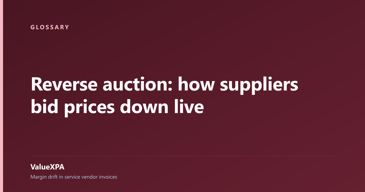 Reverse auction: how suppliers bid prices down live