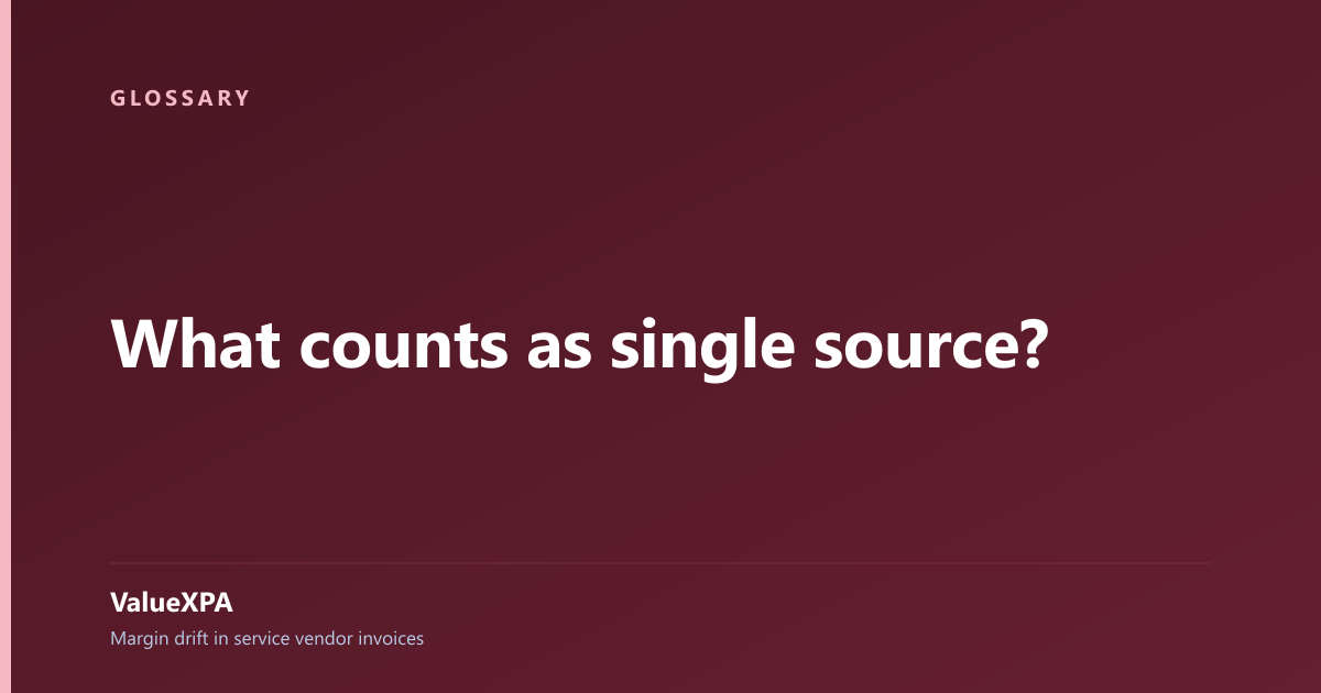 What counts as single source?