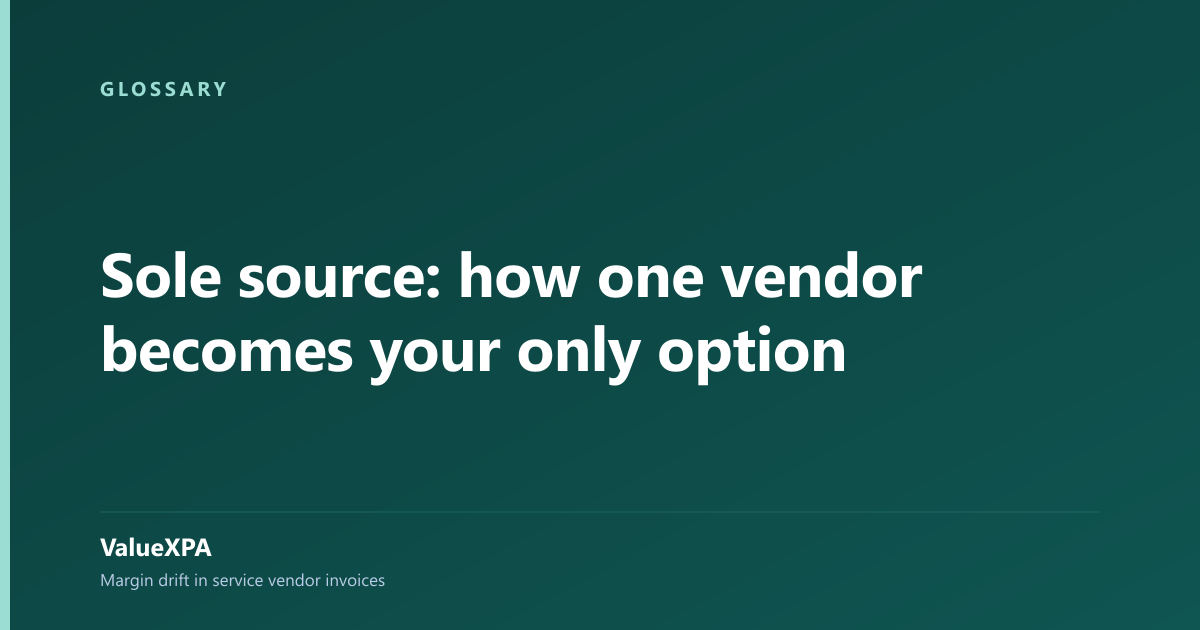Sole source: how one vendor becomes your only option