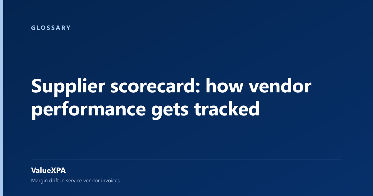 Supplier scorecard: how vendor performance gets tracked
