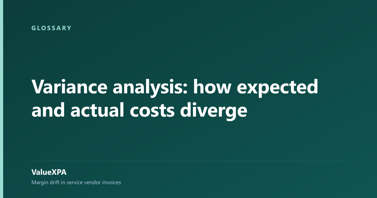 Variance analysis: how expected and actual costs diverge