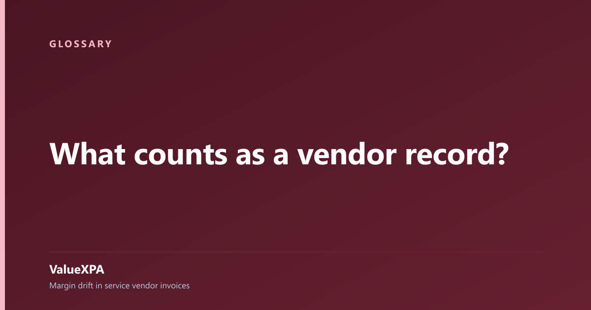 What counts as a vendor record?