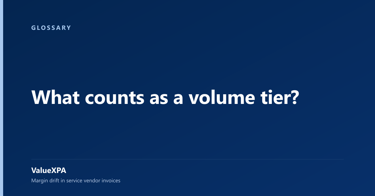 What counts as a volume tier?