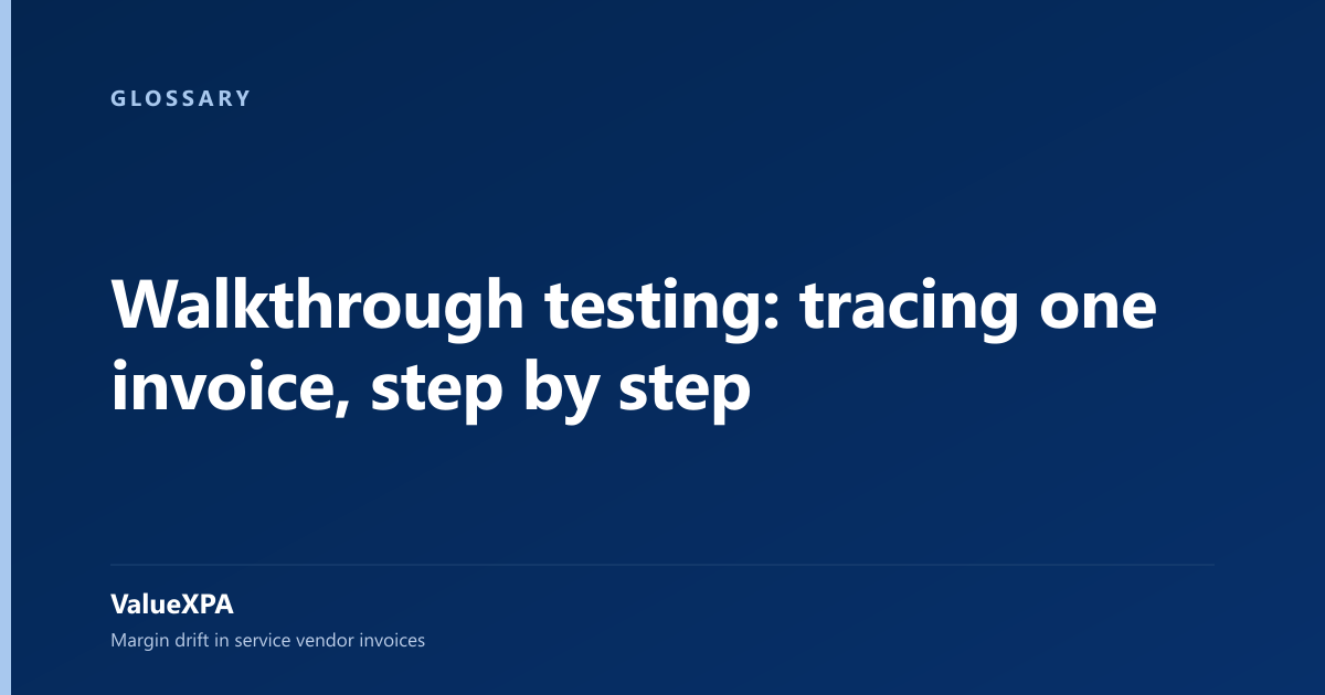 Walkthrough testing: tracing one invoice, step by step