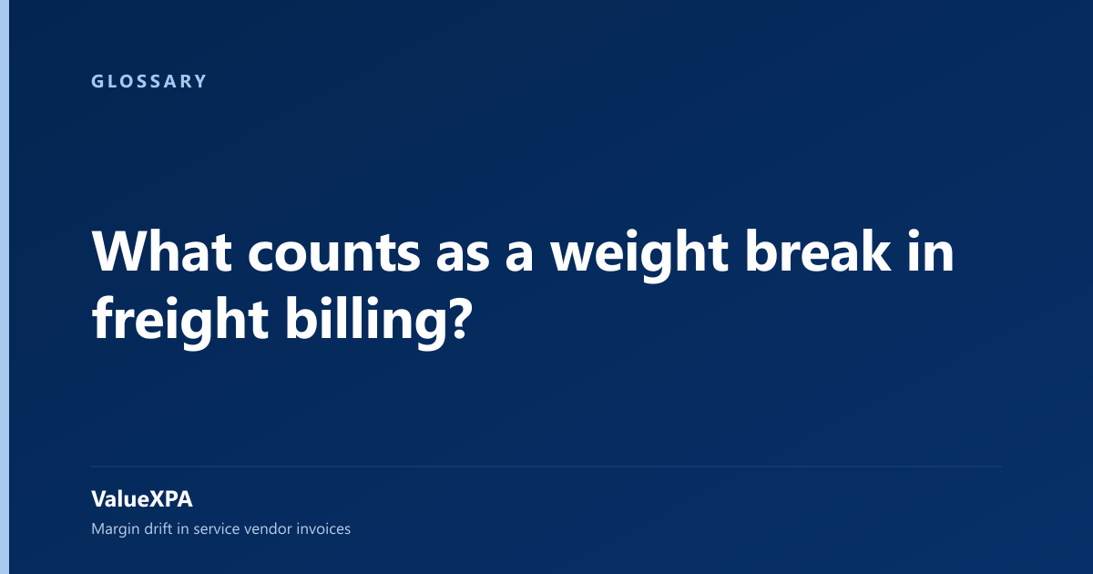 What counts as a weight break in freight billing?