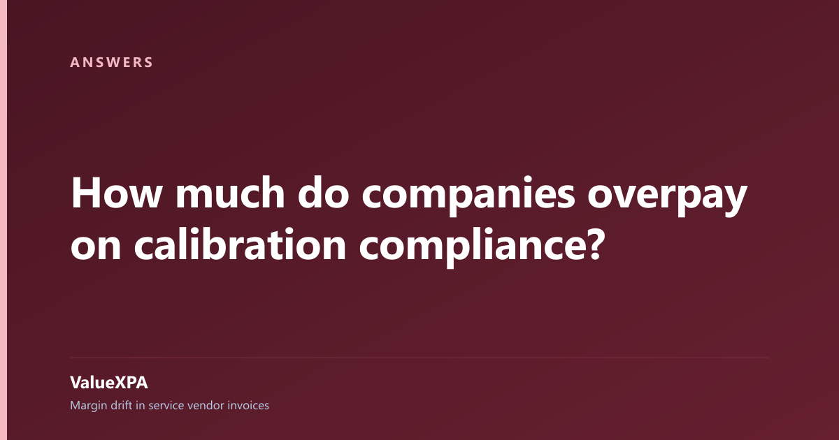How much do companies overpay on calibration compliance?