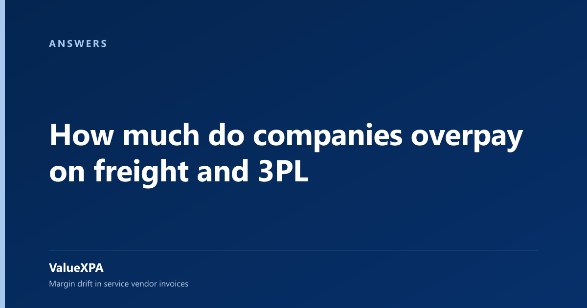 How much do companies overpay on freight and 3PL