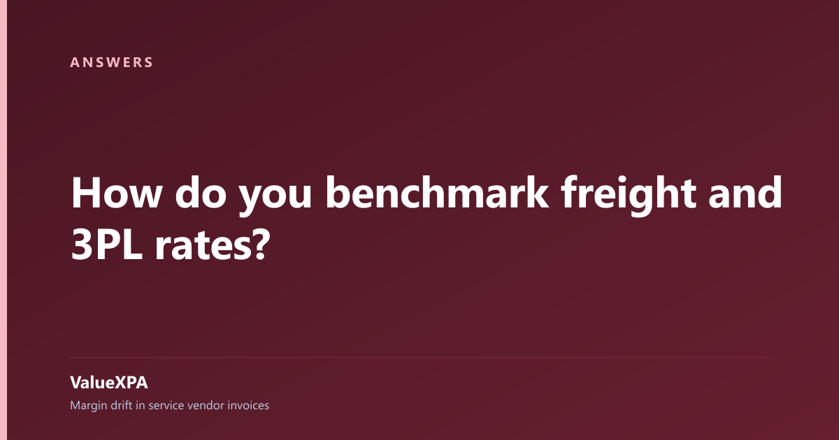 How do you benchmark freight and 3PL rates?