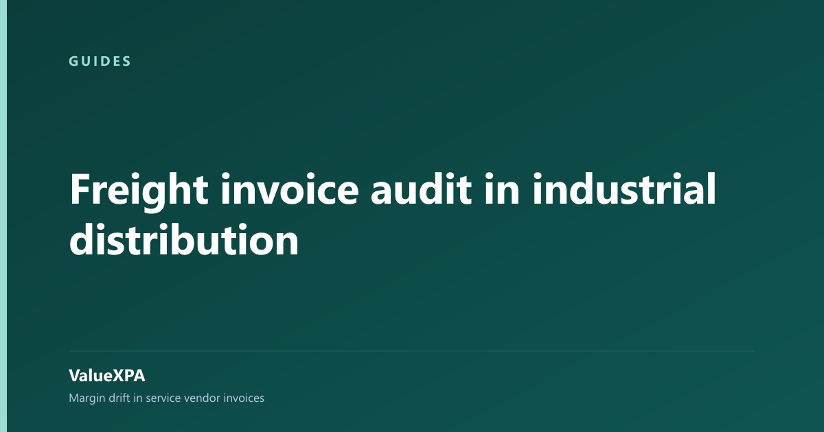 Freight invoice audit in industrial distribution
