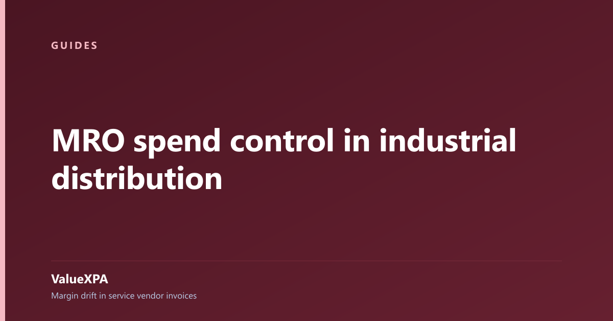 MRO spend control in industrial distribution