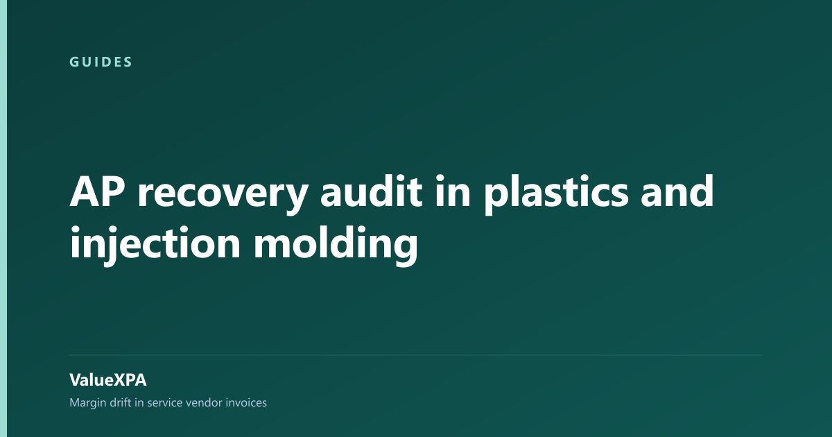 AP recovery audit in plastics and injection molding
