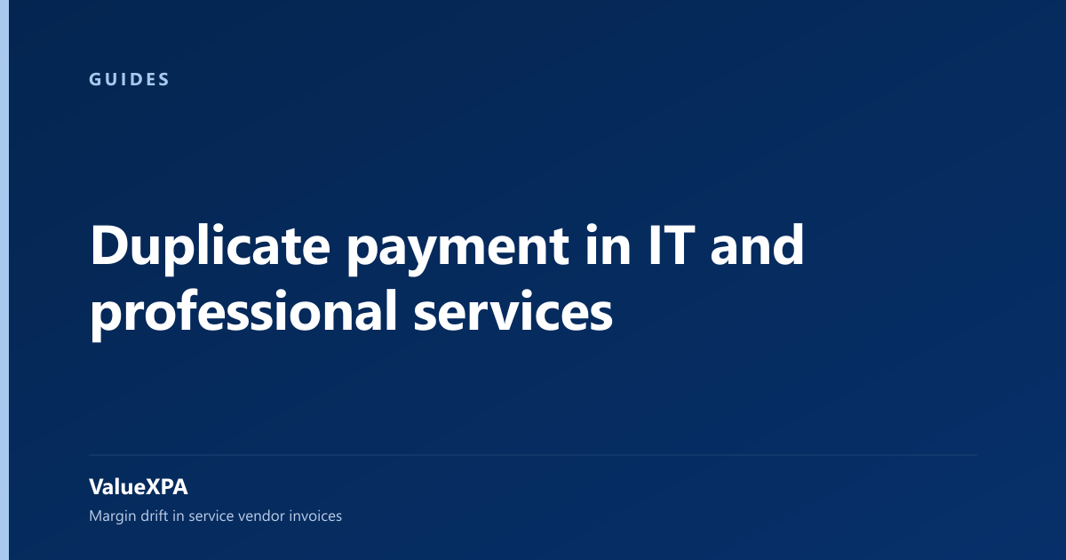 Duplicate payment in IT and professional services