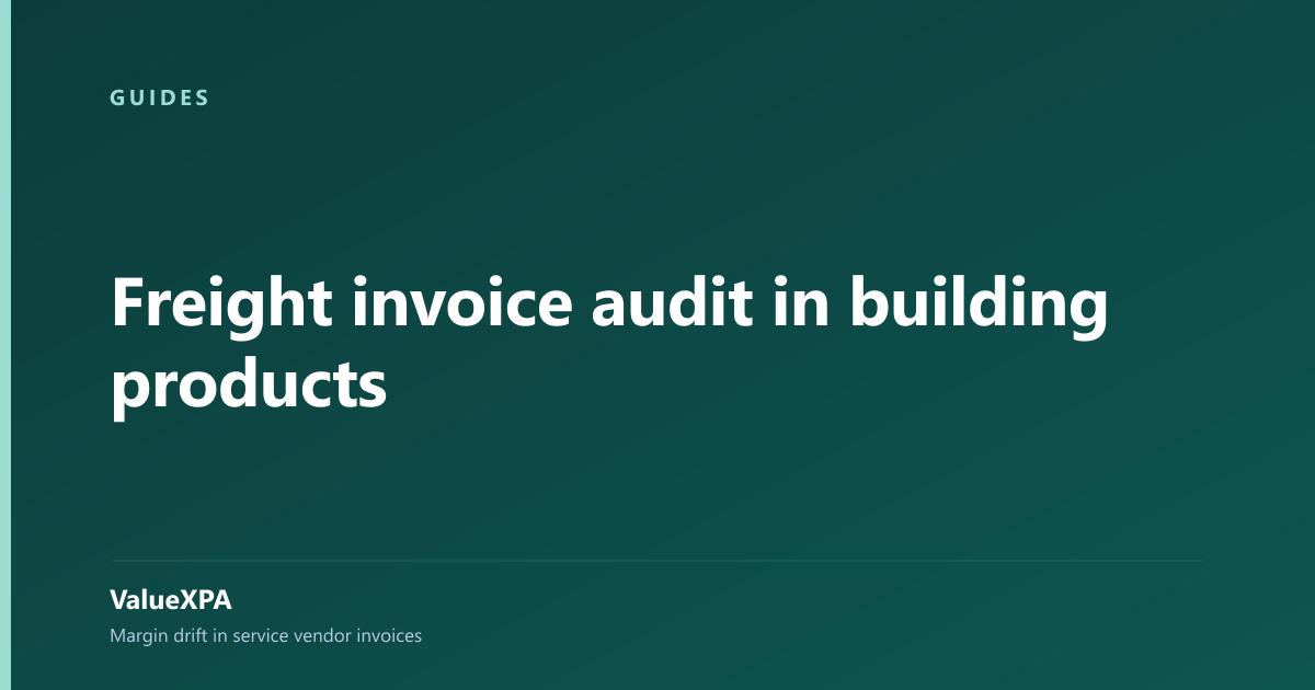 Freight invoice audit in building products
