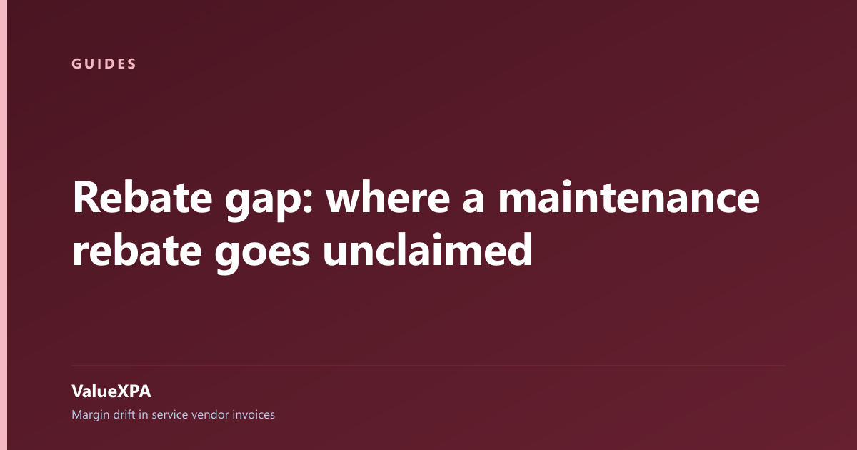 Rebate gap: where a maintenance rebate goes unclaimed