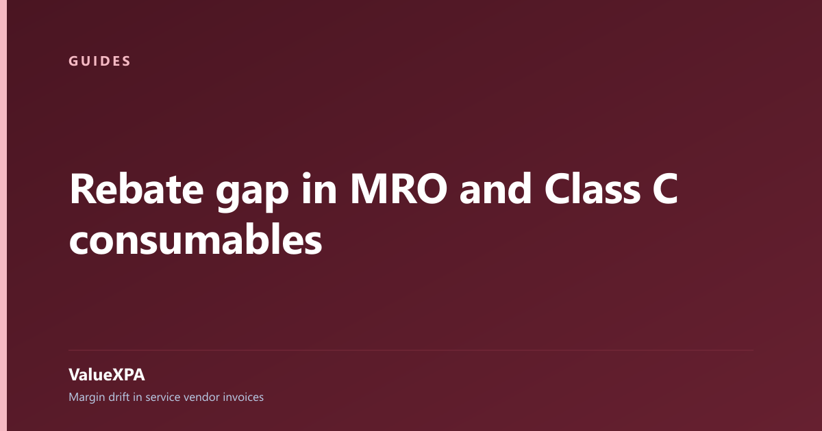 Rebate gap in MRO and Class C consumables