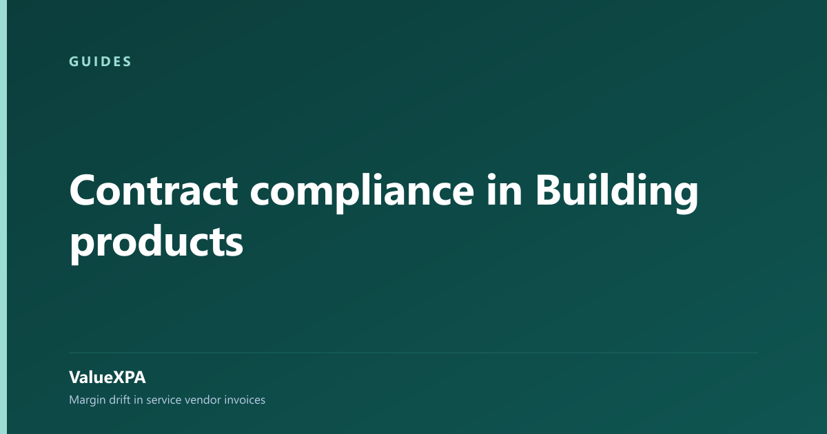 Contract compliance in Building products