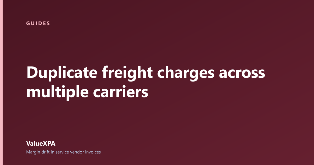Duplicate freight charges across multiple carriers