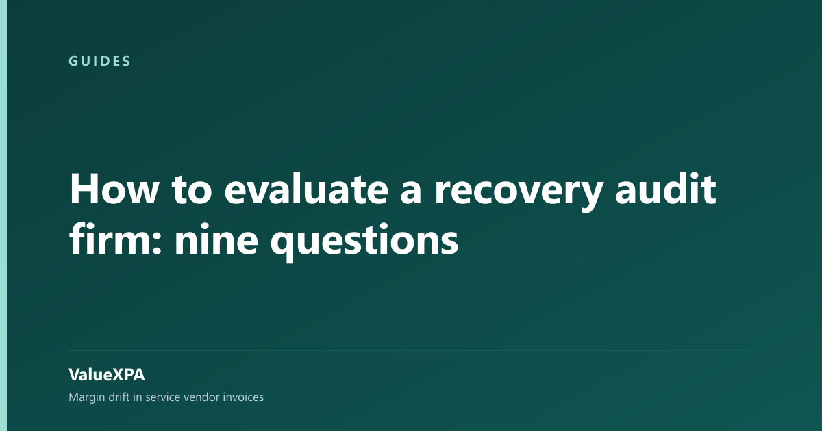 How to evaluate a recovery audit firm: nine questions
