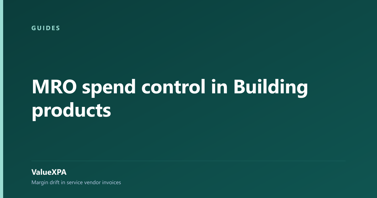 MRO spend control in Building products