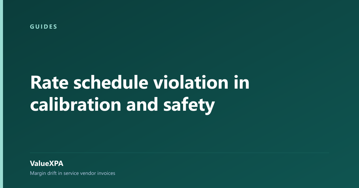 Rate schedule violation in calibration and safety