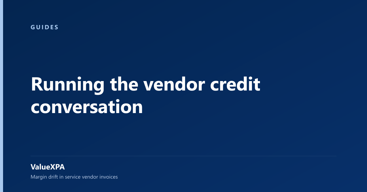 Running the vendor credit conversation
