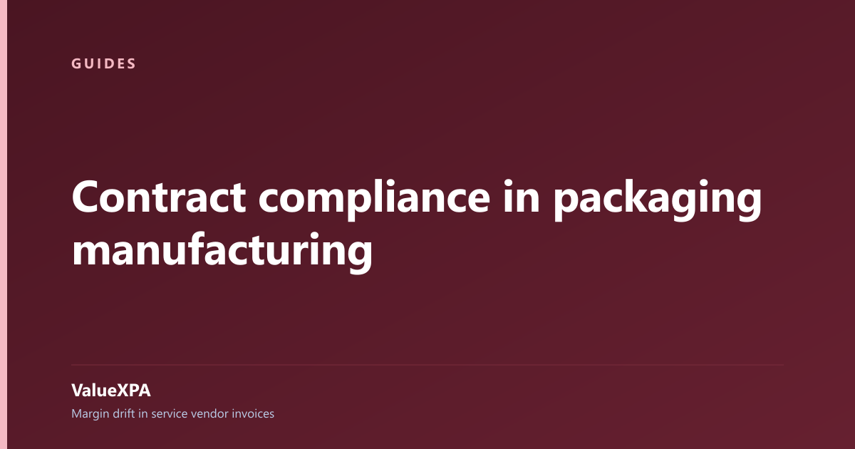 Contract compliance in packaging manufacturing