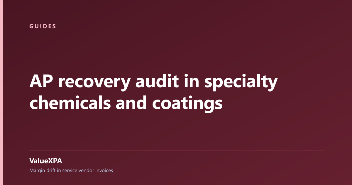 AP recovery audit in specialty chemicals and coatings