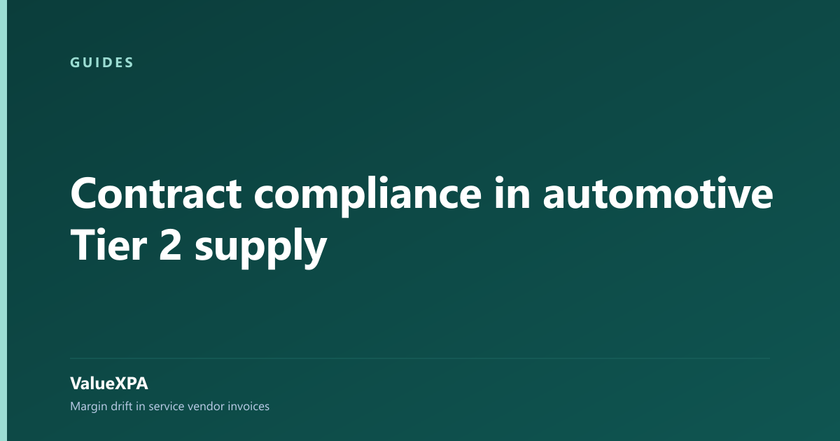 Contract compliance in automotive Tier 2 supply