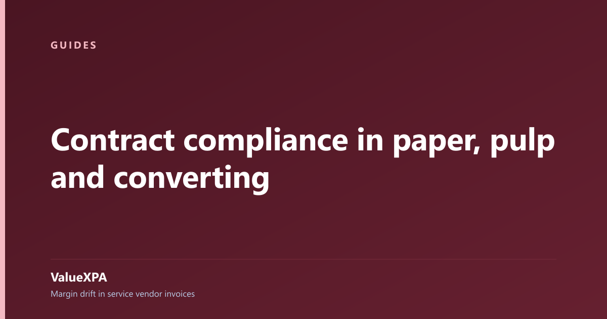 Contract compliance in paper, pulp and converting