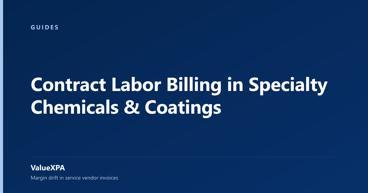 Contract Labor Billing in Specialty Chemicals & Coatings