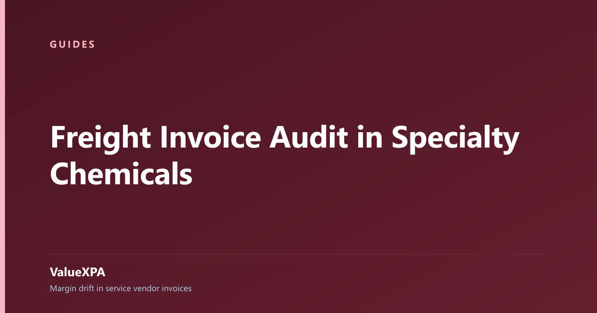 Freight Invoice Audit in Specialty Chemicals
